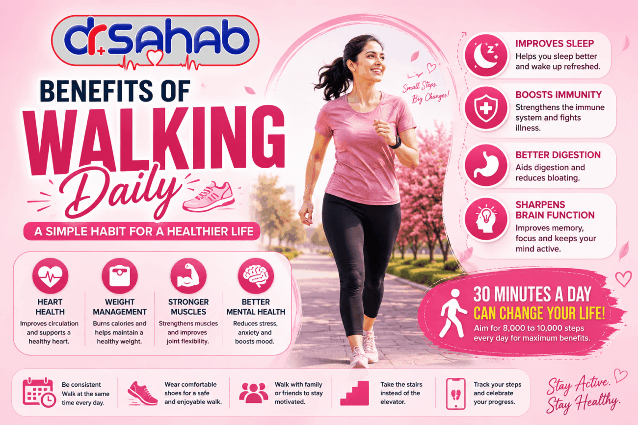 Person walking outdoors for better health and fitness